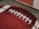 Football Shape Machine Washable Extra Soft Printed Decorative Area Rug