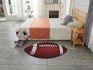 Football Shape Machine Washable Extra Soft Printed Decorative Area Rug