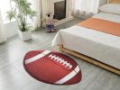 Football Shape Machine Washable Extra Soft Printed Decorative Area Rug