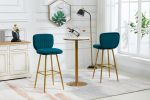 COOLMORE Bar Stools with Back and Footrest Counter Height Dining Chairs 2PC/SET