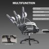 Ergonomic Gaming Chair for Adults, Comfortable Computer Chair for Heavy People, Adjustable Height Office Desk Chair with Wheels, Breathable Leather Vi