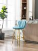 COOLMORE Bar Stools with Back and Footrest Counter Height Dining Chairs 2PC/SET