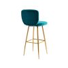 COOLMORE Bar Stools with Back and Footrest Counter Height Dining Chairs 2PC/SET