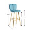 COOLMORE Bar Stools with Back and Footrest Counter Height Dining Chairs 2PC/SET