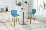 COOLMORE Bar Stools with Back and Footrest Counter Height Dining Chairs 2PC/SET