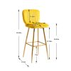 COOLMORE Bar Stools with Back and Footrest Counter Height Dining Chairs 2PC/SET