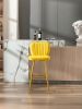 COOLMORE Bar Stools with Back and Footrest Counter Height Dining Chairs 2PC/SET