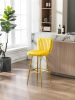 COOLMORE Bar Stools with Back and Footrest Counter Height Dining Chairs 2PC/SET