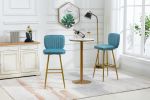COOLMORE Bar Stools with Back and Footrest Counter Height Dining Chairs 2PC/SET