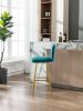COOLMORE Bar Stools with Back and Footrest Counter Height Dining Chairs 2PC/SET