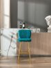 COOLMORE Bar Stools with Back and Footrest Counter Height Dining Chairs 2PC/SET