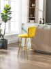 COOLMORE Bar Stools with Back and Footrest Counter Height Dining Chairs 2PC/SET