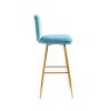 COOLMORE Bar Stools with Back and Footrest Counter Height Dining Chairs 2PC/SET