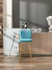 COOLMORE Bar Stools with Back and Footrest Counter Height Dining Chairs 2PC/SET