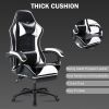 Ergonomic Gaming Chair for Adults, Comfortable Computer Chair for Heavy People, Adjustable Height Office Desk Chair with Wheels, Breathable Leather Vi