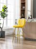 COOLMORE Bar Stools with Back and Footrest Counter Height Dining Chairs 2PC/SET