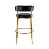 COOLMORE Bar Stools Industrial Pub Barstools with Back and Footrest, Modern Armless Bar Height Stool Chairs Set of 2