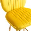 COOLMORE Bar Stools with Back and Footrest Counter Height Dining Chairs 2PC/SET