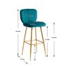 COOLMORE Bar Stools with Back and Footrest Counter Height Dining Chairs 2PC/SET