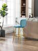 COOLMORE Bar Stools with Back and Footrest Counter Height Dining Chairs 2PC/SET